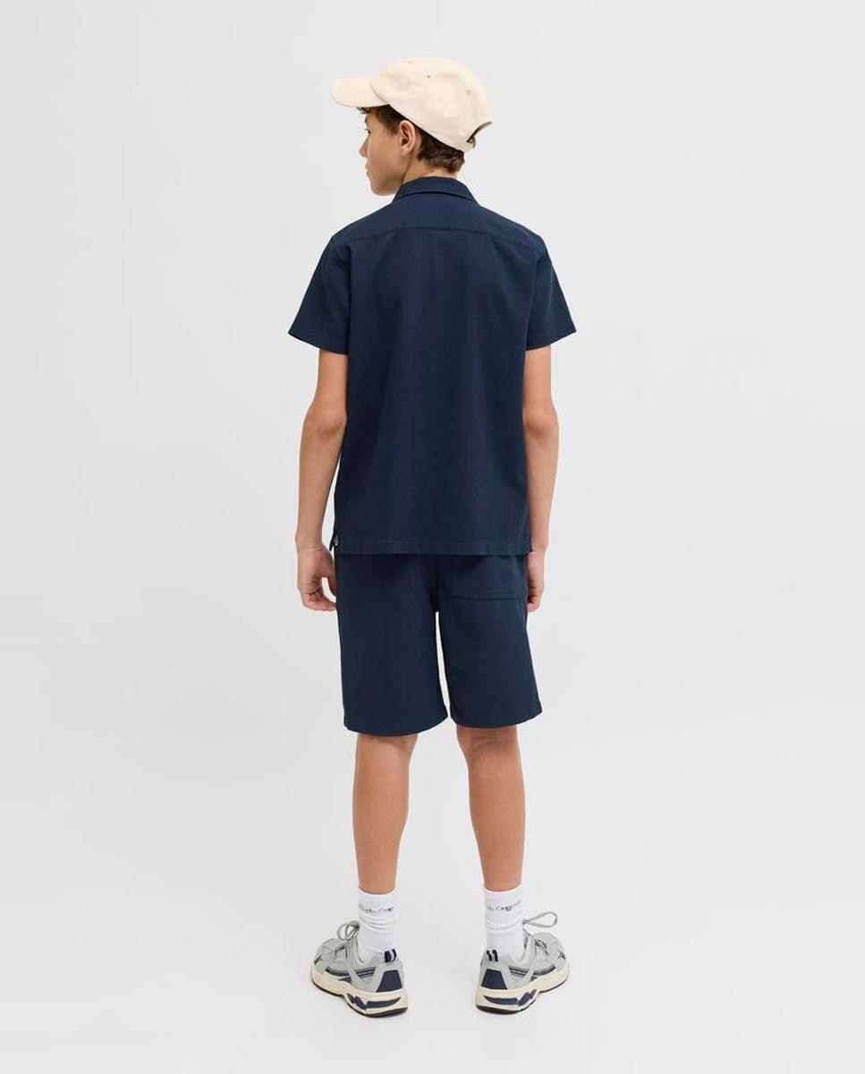 Camisa de niño con cuello resort de manga corta - Jack & Jones - Azul marino Azul marino-2