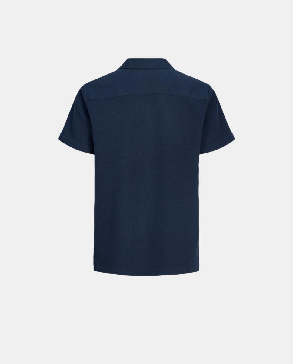 Camisa de niño con cuello resort de manga corta - Jack & Jones - Azul marino Azul marino-8