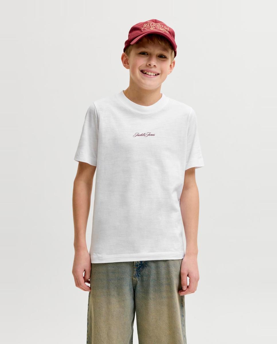 Camiseta de niño manga corta con back print - Jack & Jones - Blanco Blanco-1