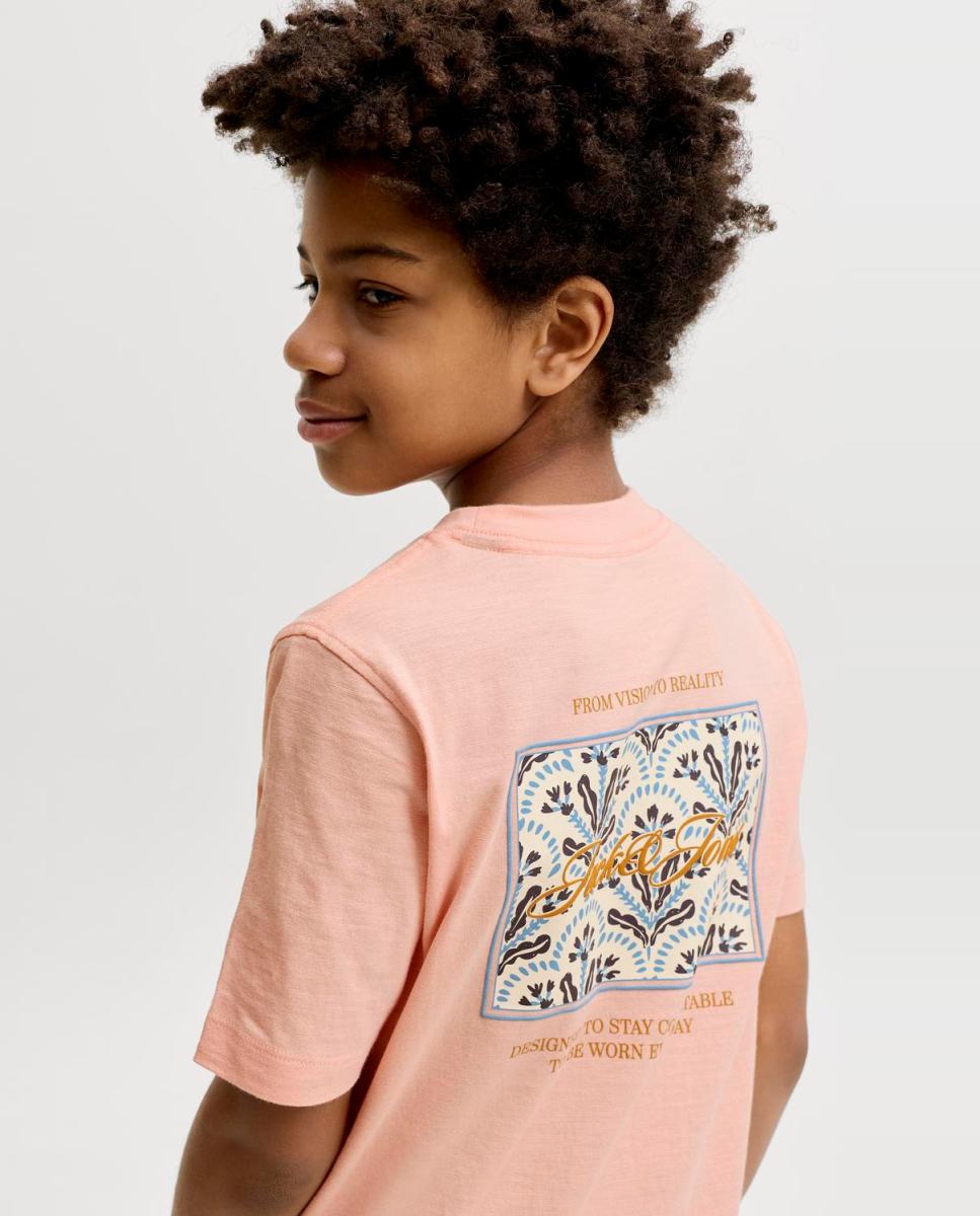 T-shirt de Manga Curta com Back Print Jack & Jones Rosa-2