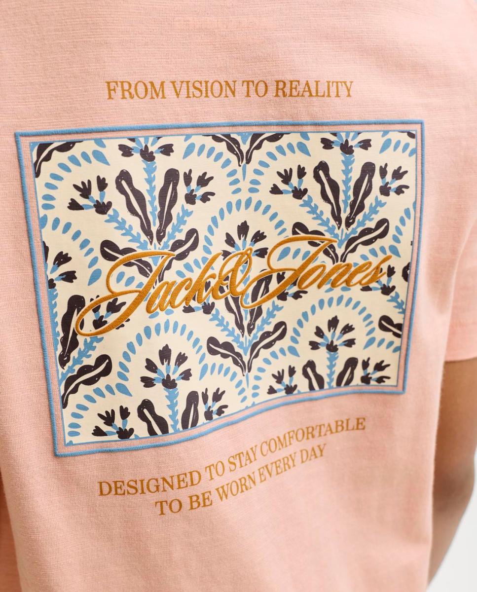 T-shirt de Manga Curta com Back Print Jack & Jones Rosa-4