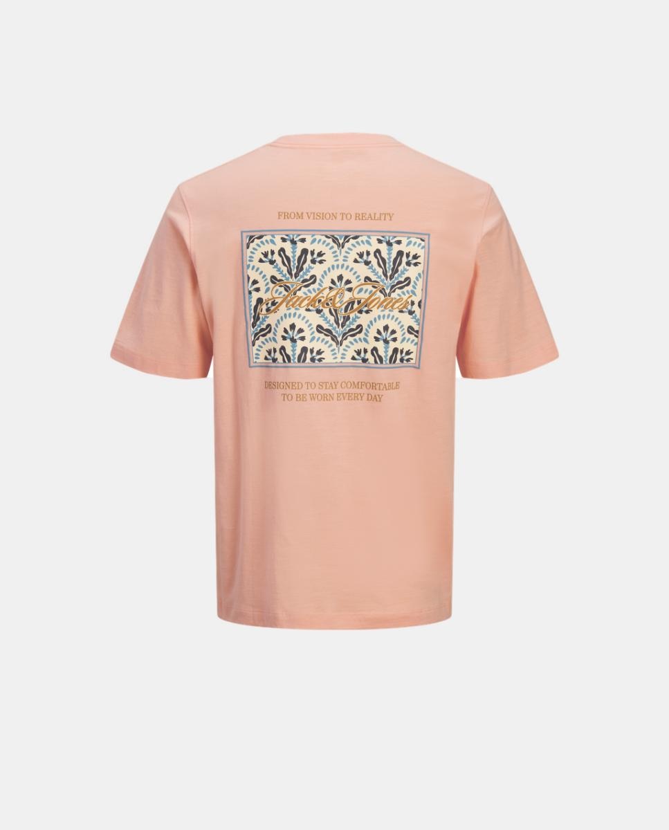 T-shirt de Manga Curta com Back Print Jack & Jones Rosa-6