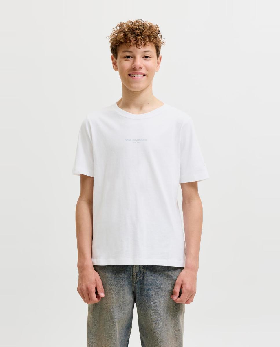 Camiseta de niño manga corta con back print - Jack & Jones - Blanco Blanco-1