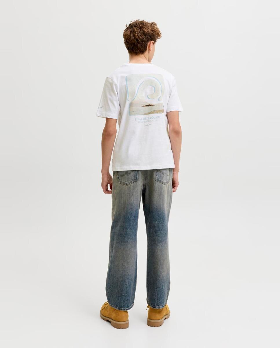 Camiseta de niño manga corta con back print - Jack & Jones - Blanco Blanco-3