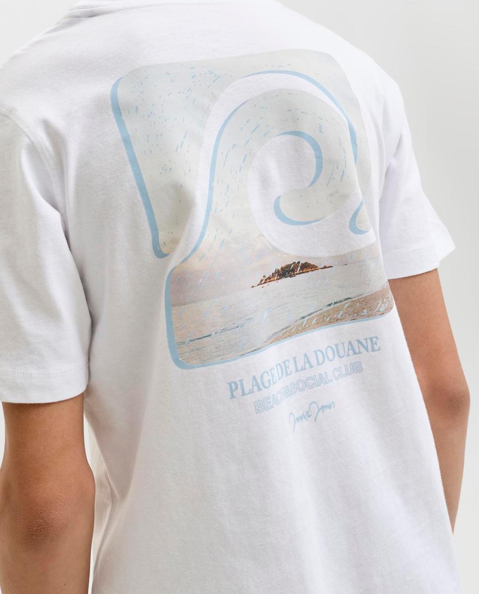 Camiseta de niño manga corta con back print - Jack & Jones - Blanco Blanco-4