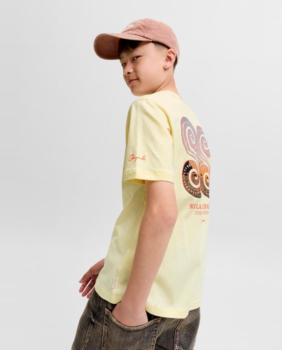 Camiseta de niño manga corta con back print - Jack & Jones - Amarillo Amarillo-2