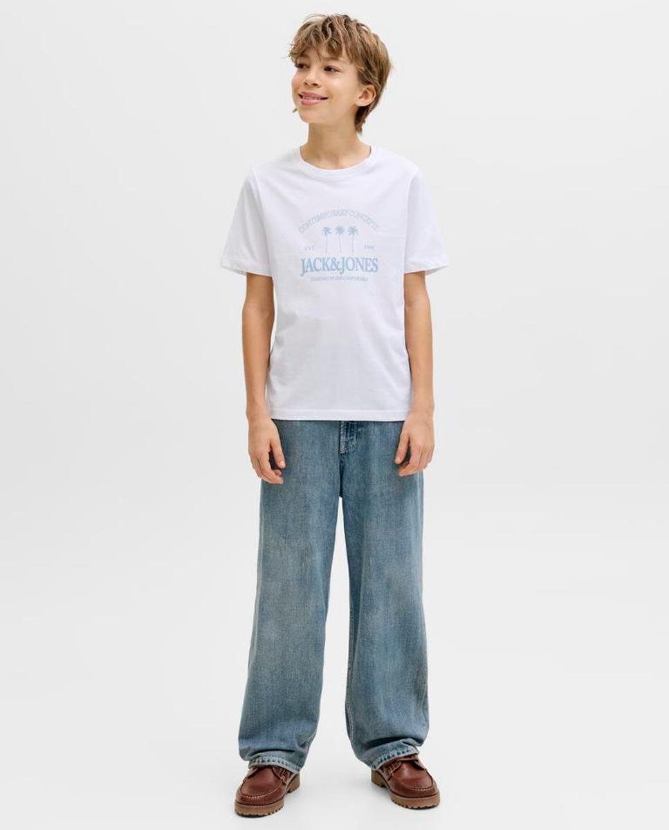 T-shirt de Manga Curta com Estampado à Frente Jack & Jones Branco-2