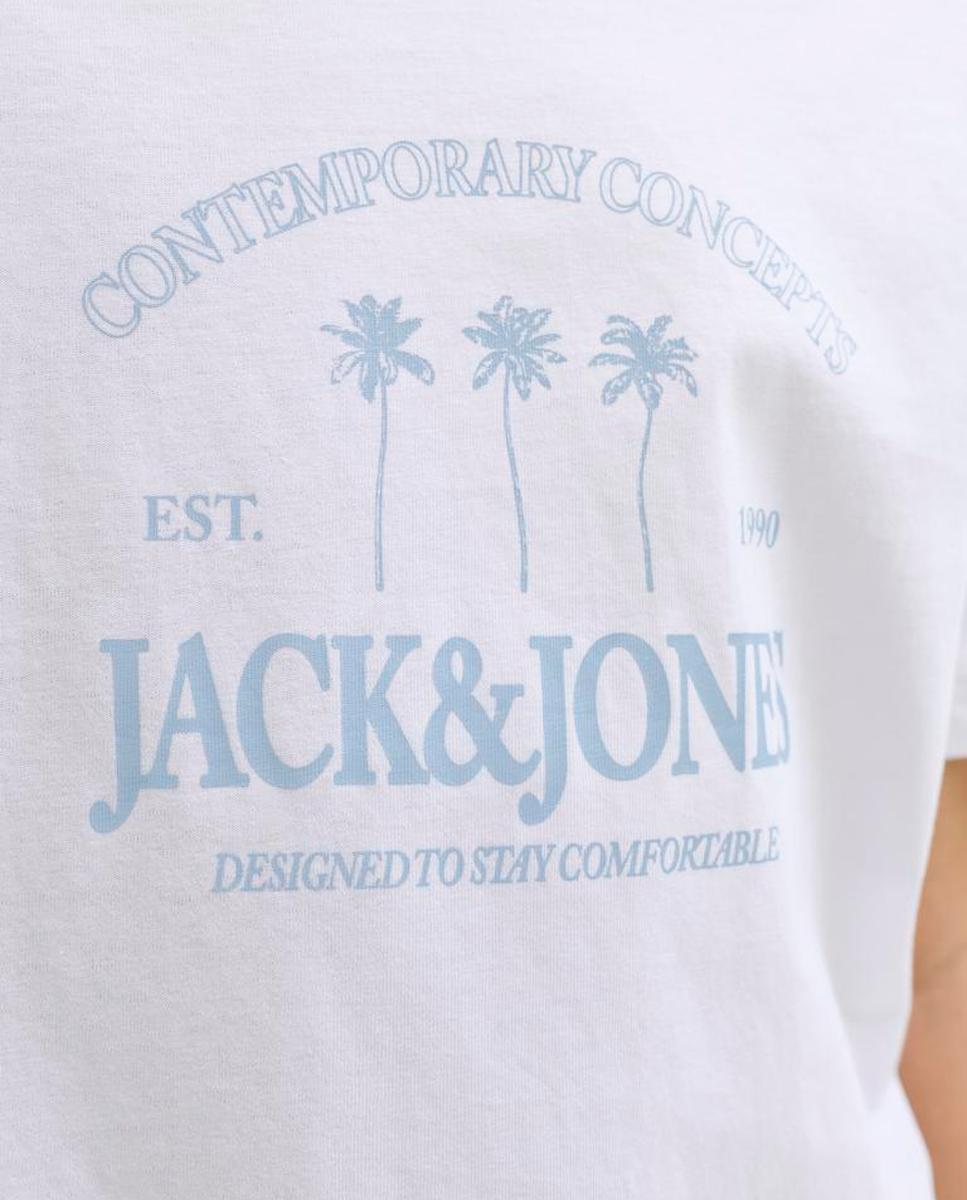 T-shirt de Manga Curta com Estampado à Frente Jack & Jones Branco-6