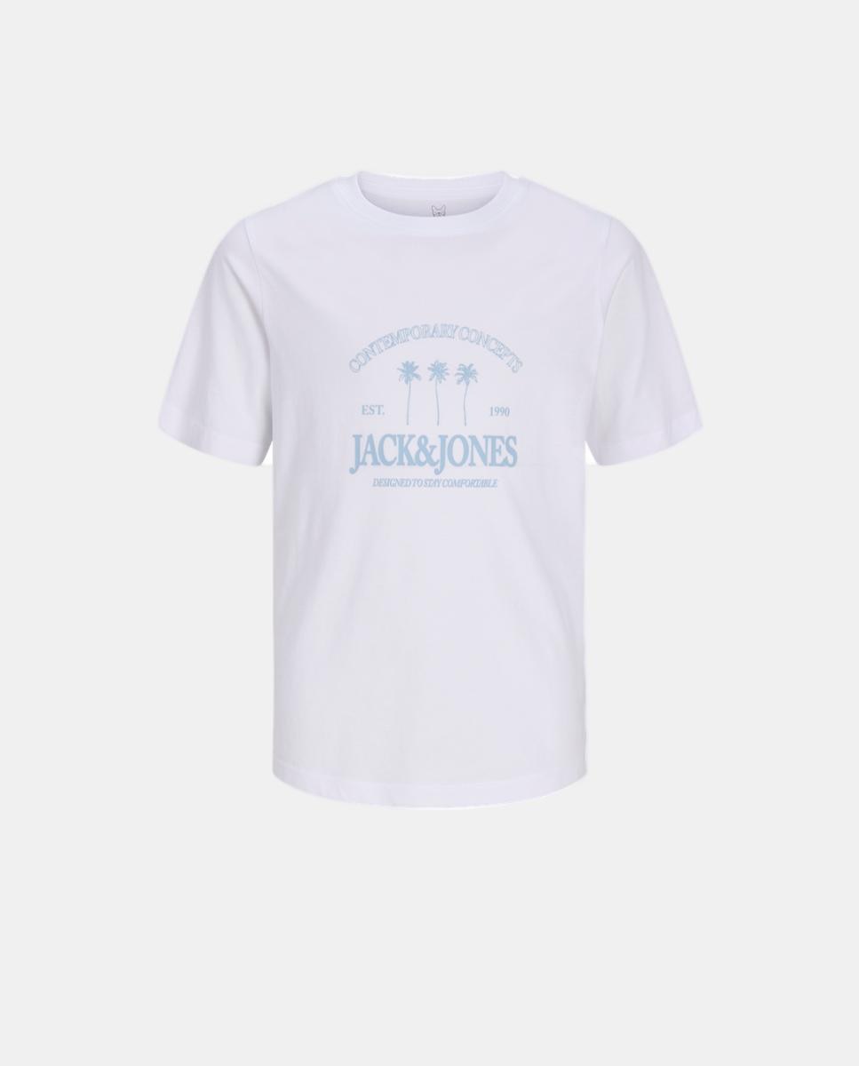 T-shirt de Manga Curta com Estampado à Frente Jack & Jones Branco-7