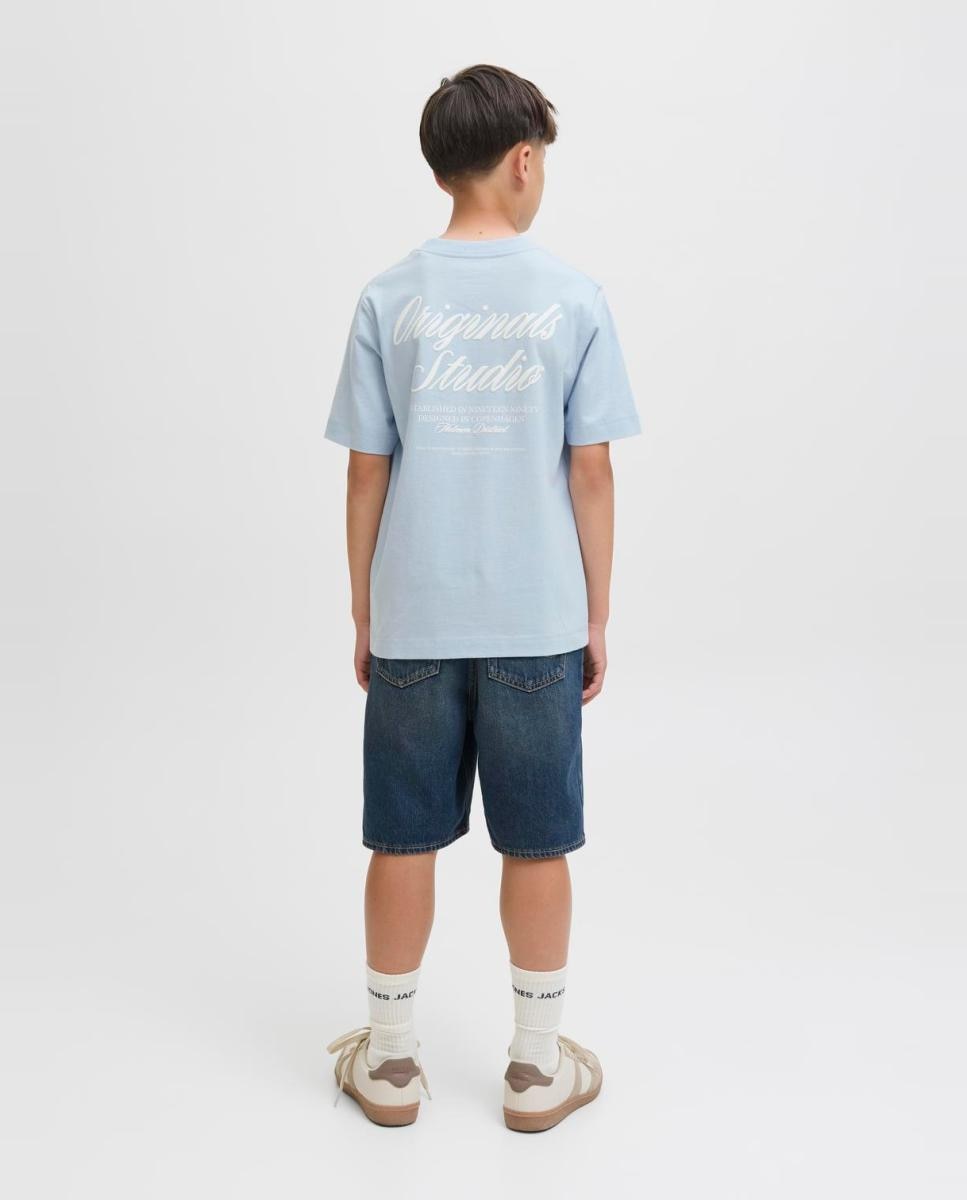 T-shirt de Manga Curta com Back Print Jack & Jones Azul-claro-2