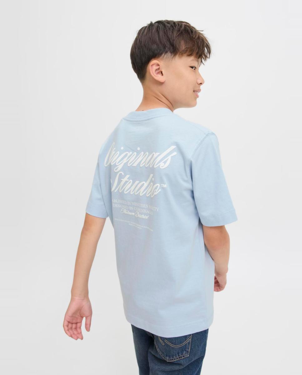 T-shirt de Manga Curta com Back Print Jack & Jones Azul-claro-3