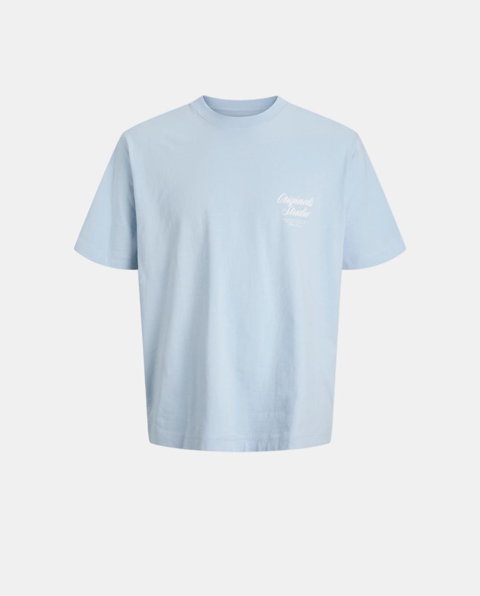 T-shirt de Manga Curta com Back Print Jack & Jones Azul-claro-5