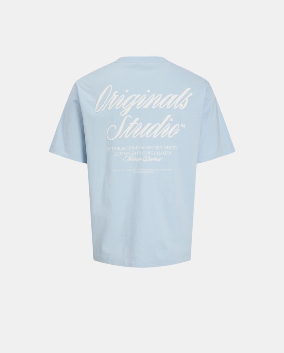 T-shirt de Manga Curta com Back Print Jack & Jones Azul-claro-6