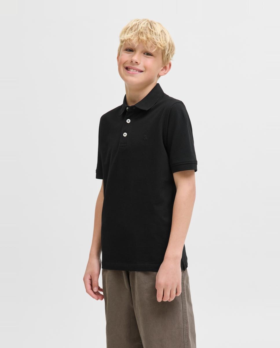 Polo de niño de piqué con manga corta - Jack & Jones - Negro Negro-1