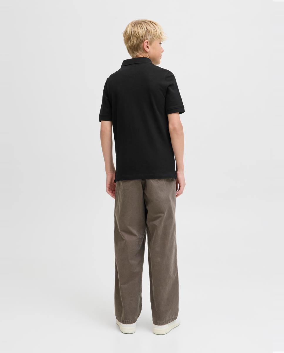 Polo de niño de piqué con manga corta - Jack & Jones - Negro Negro-2