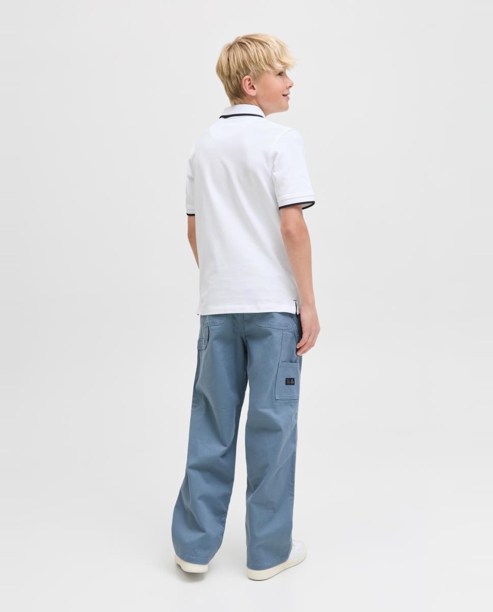 Polo Piqué com Manga Curta Jack & Jones Branco-2