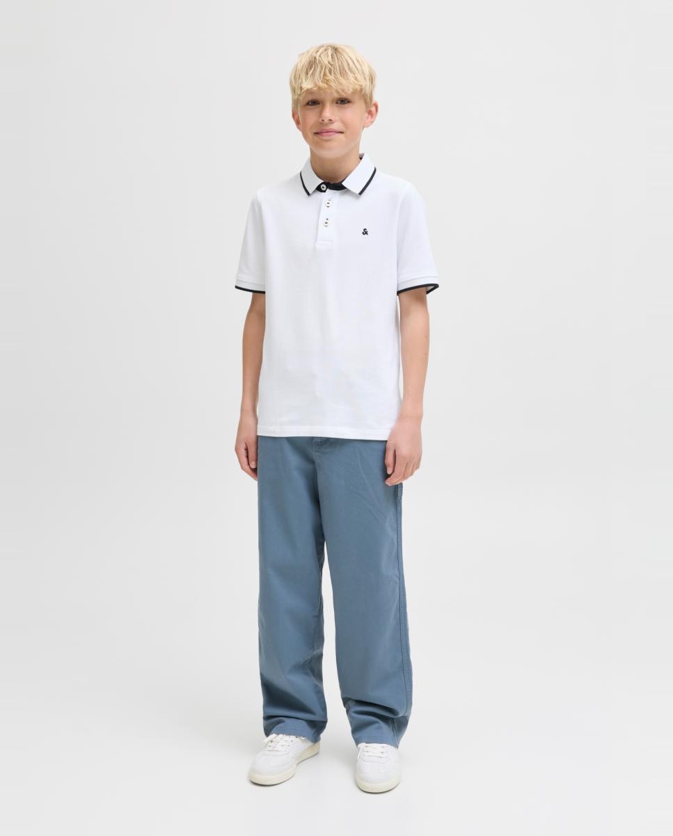 Polo Piqué com Manga Curta Jack & Jones Branco-6