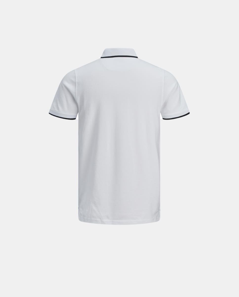Polo Piqué com Manga Curta Jack & Jones Branco-7