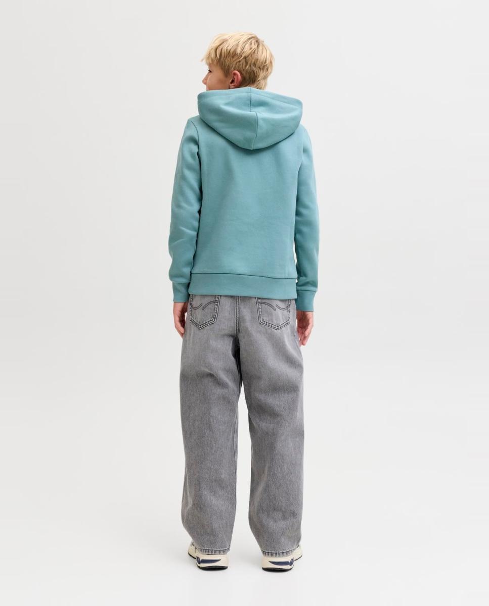Sweatshirt com Capuz e Estampado à Frente Verde-claro-2