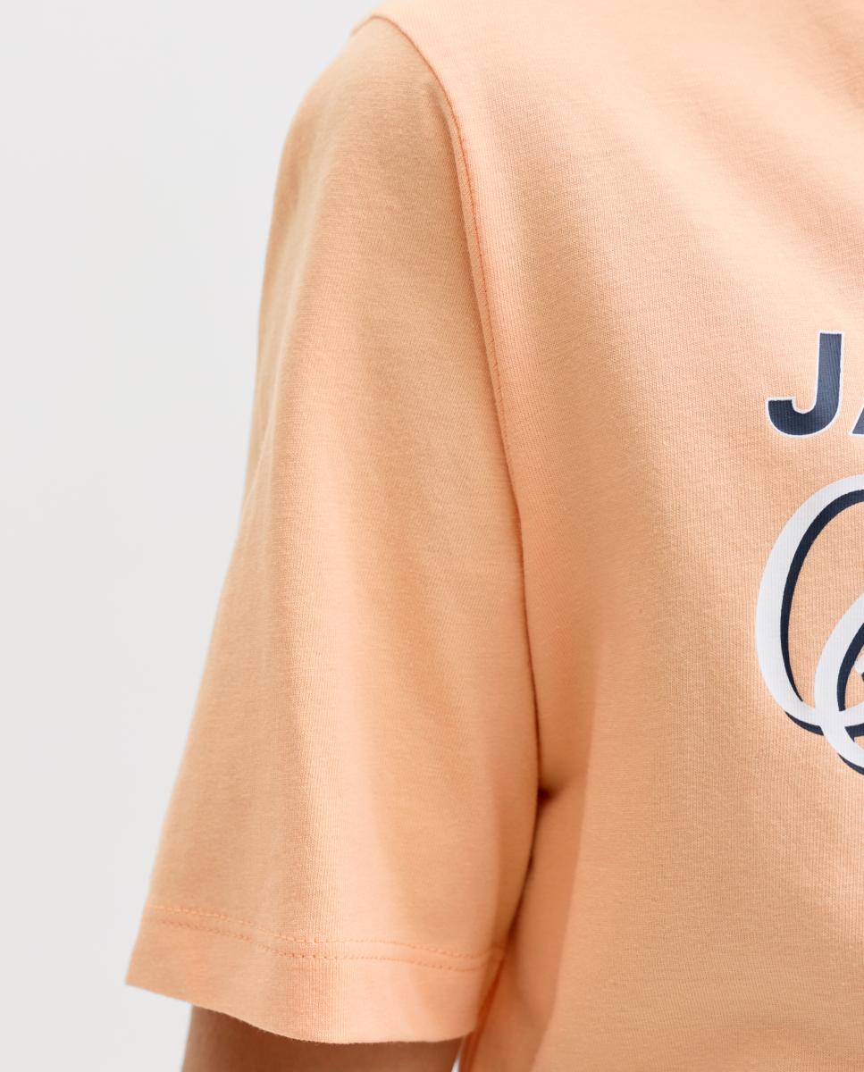 Camiseta de niño manga corta con print frontal - Jack & Jones - Naranja Naranja-4