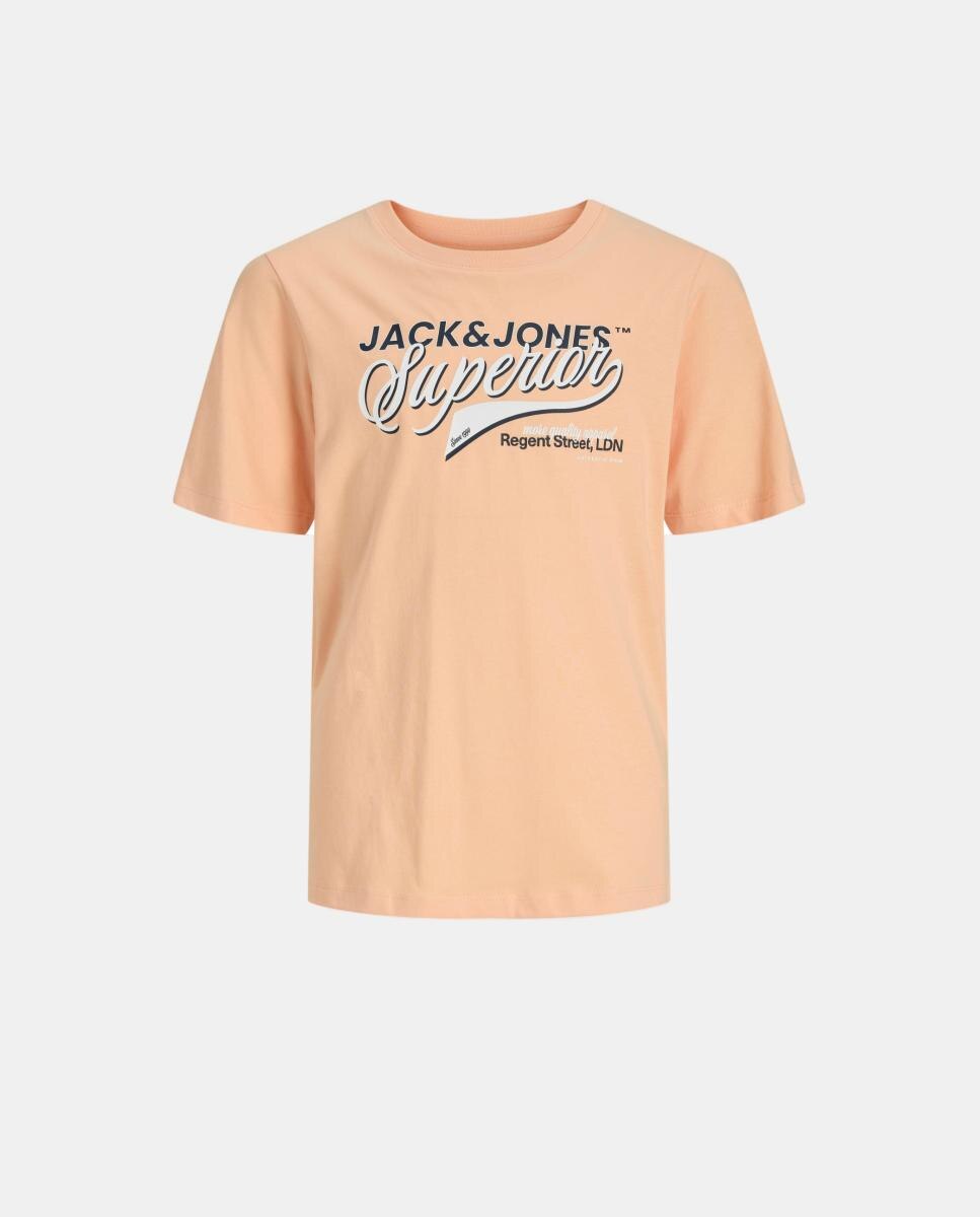 Camiseta de niño manga corta con print frontal - Jack & Jones - Naranja Naranja-6