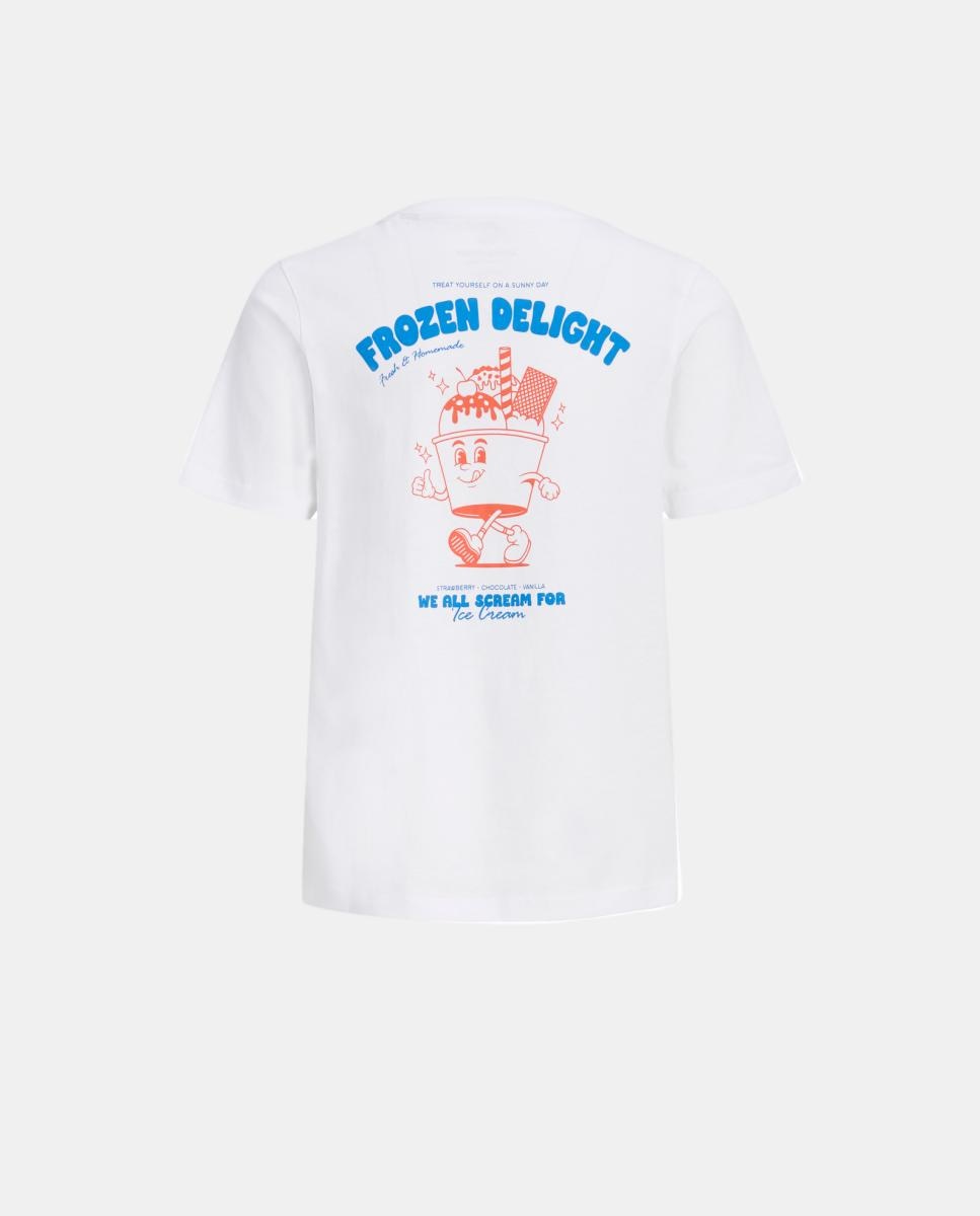 T-shirt de Manga Curta com Back Print Branco-2