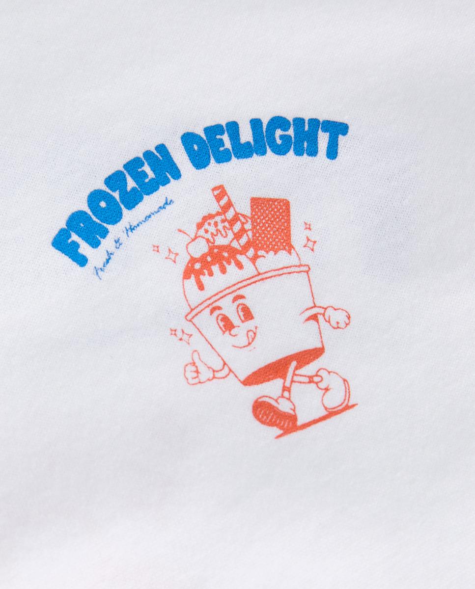 T-shirt de Manga Curta com Back Print Branco-3