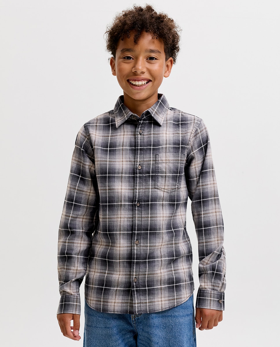 Imagem 0 de Camisa de Flanela aos Quadrados com Manga Comprida