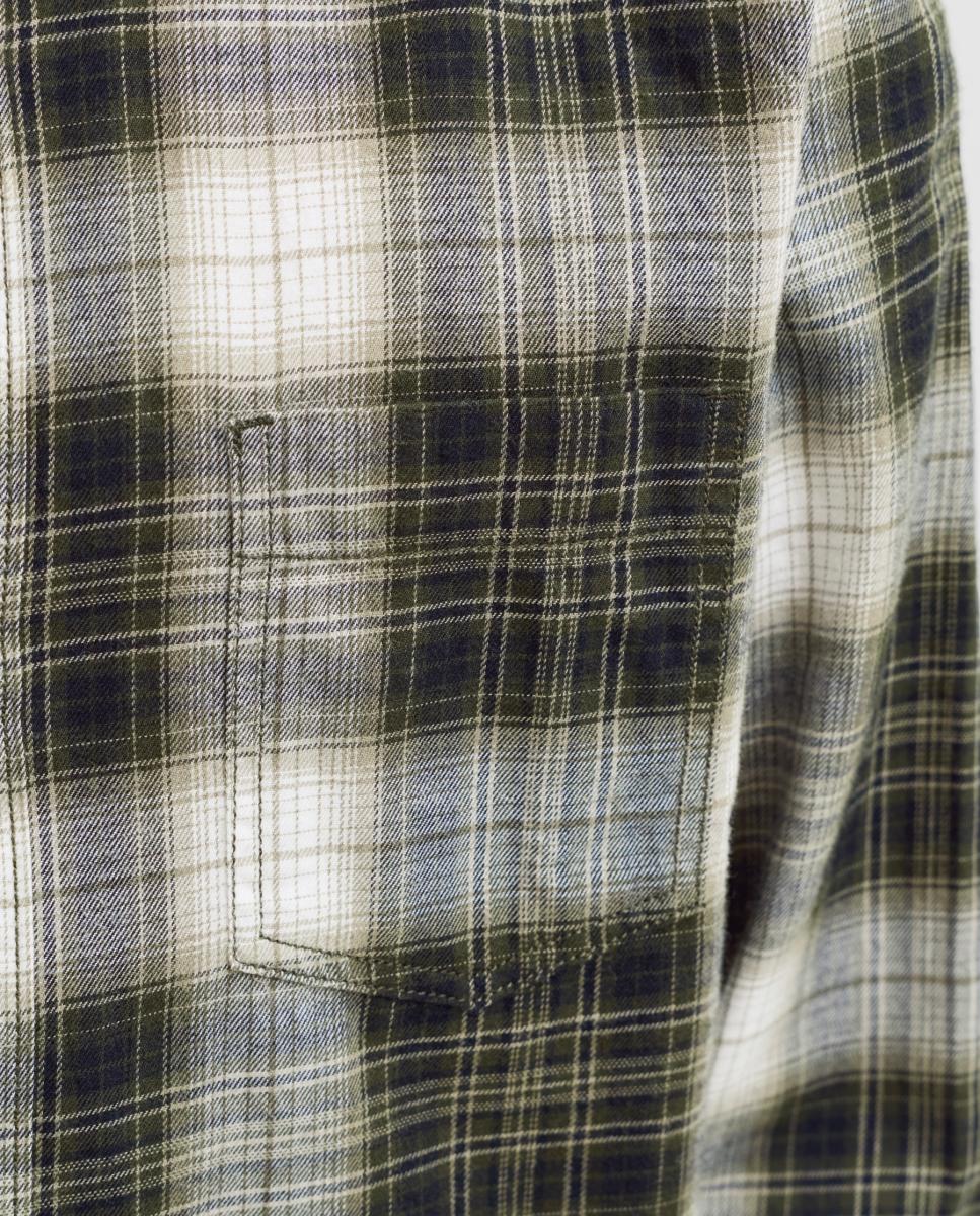 Camisa de franela de niño a cuadros de manga larga - Jack & Jones - Verde militar Verde militar-4