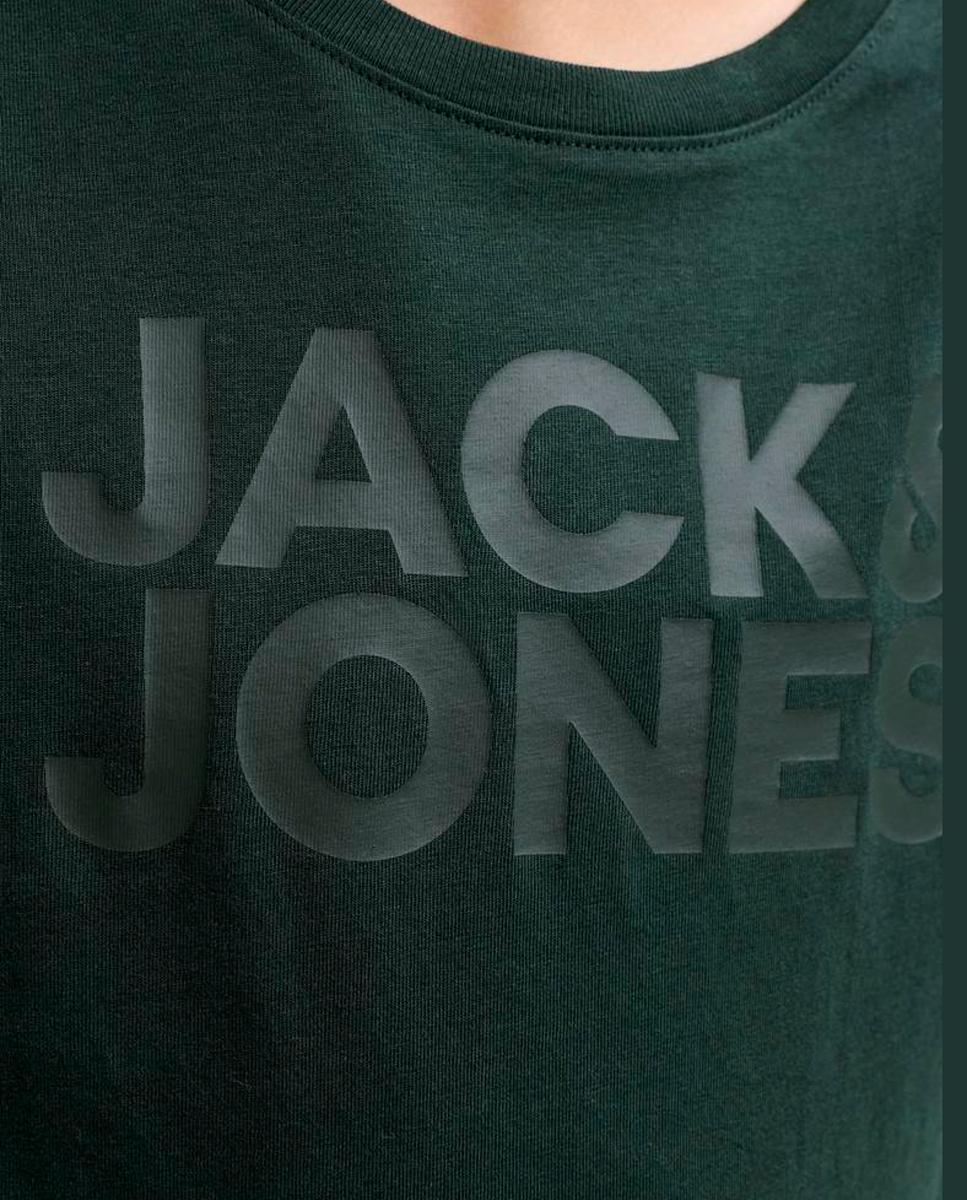 Camiseta básica de niño en gris logo JJ - Jack & Jones - Verde oscuro Verde oscuro-6