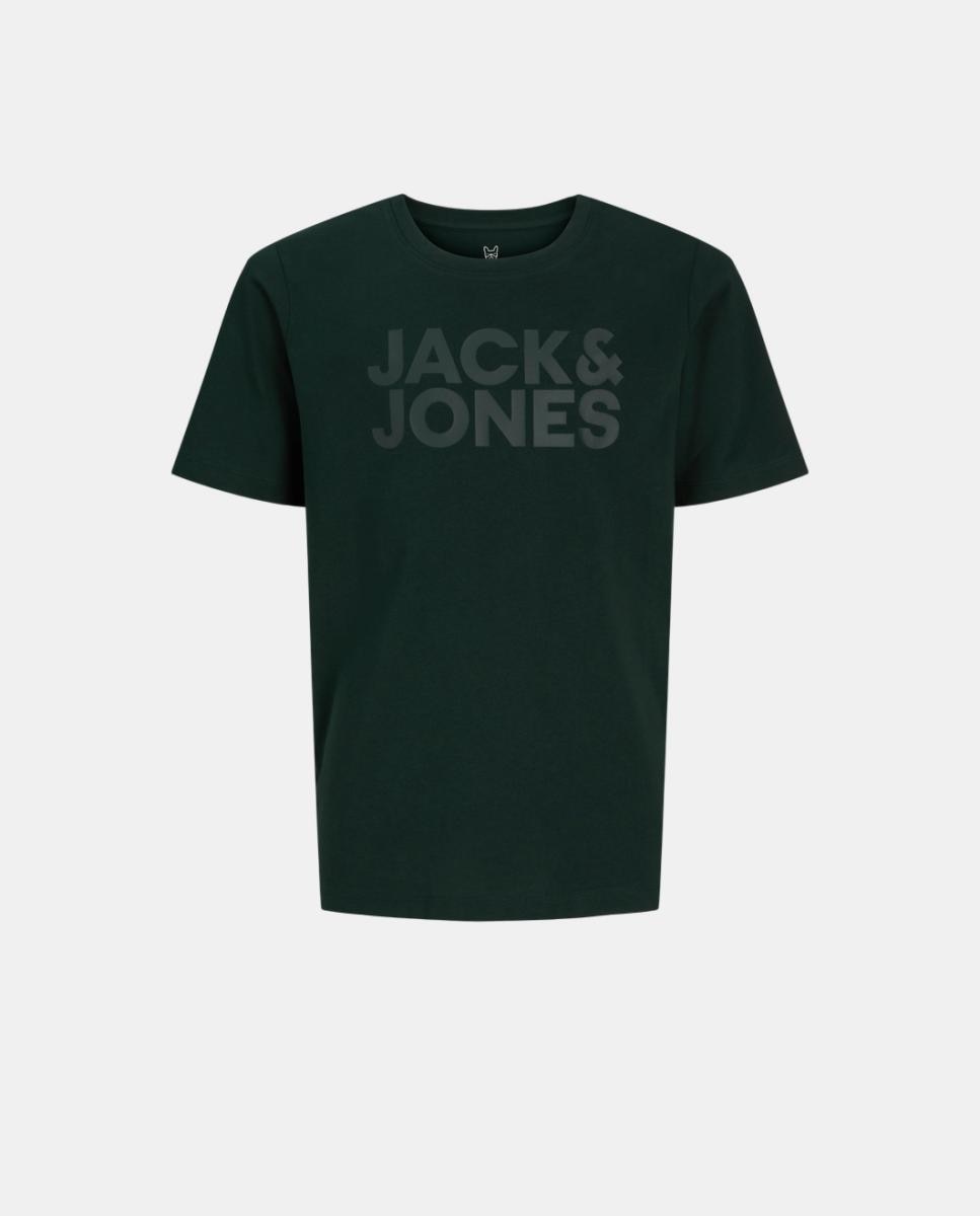 Camiseta básica de niño en gris logo JJ - Jack & Jones - Verde oscuro Verde oscuro-7