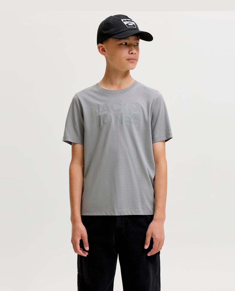 Camiseta básica de niño en gris logo JJ - Jack & Jones - Gris claro Gris claro-1