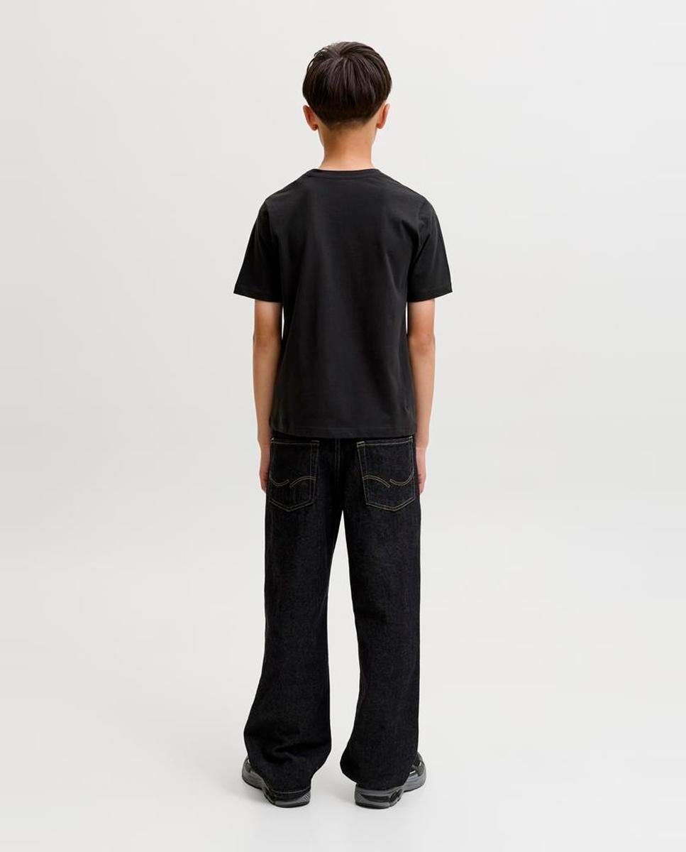 Camiseta de niño manga corta con print frontal - Jack & Jones - Negro Negro-3