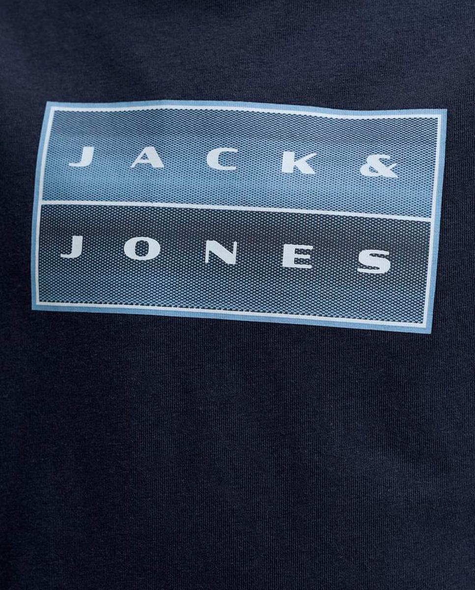 Camiseta de niño manga corta con print frontal - Jack & Jones - Azul marino Azul marino-5