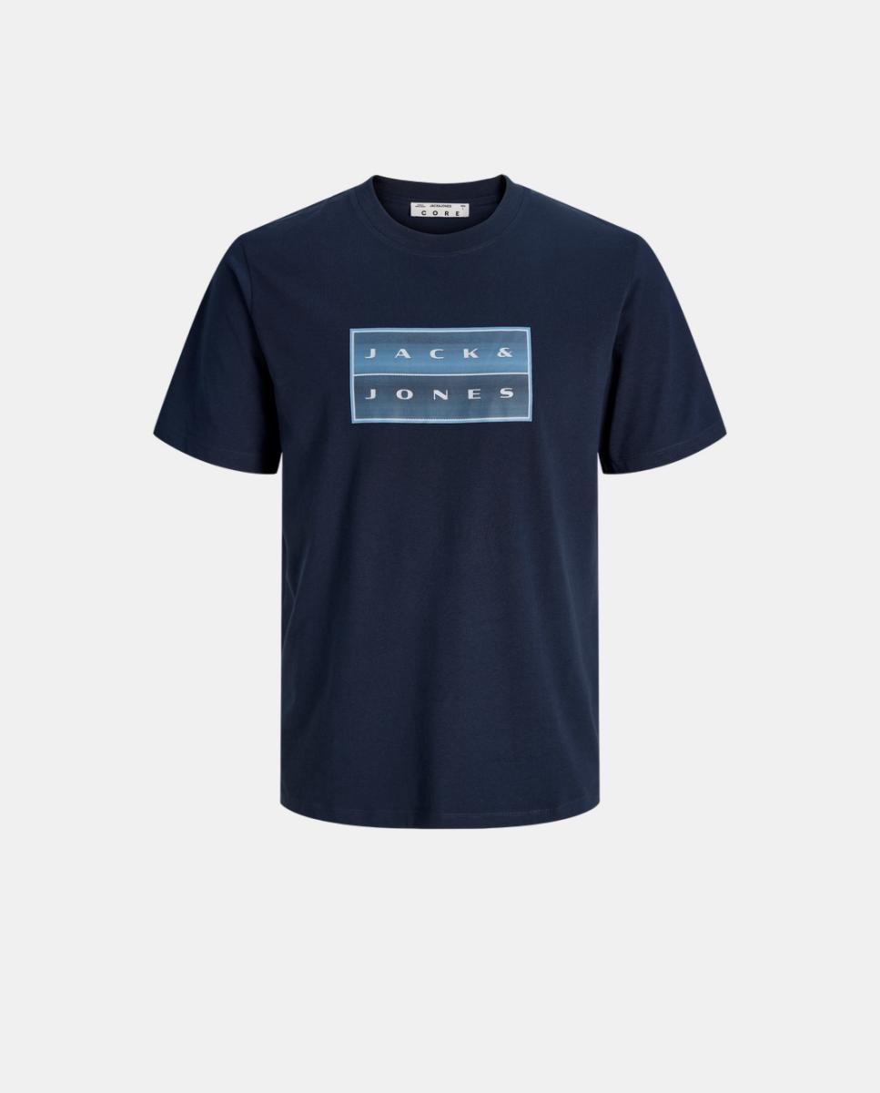 Camiseta de niño manga corta con print frontal - Jack & Jones - Azul marino Azul marino-7