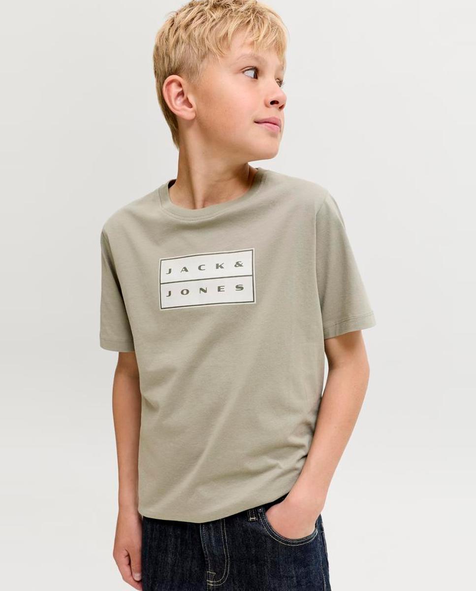 Camiseta de niño manga corta con print frontal - Jack & Jones - Verde claro Verde claro-4