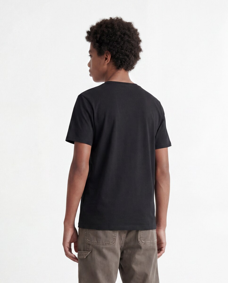 Camiseta de niño manga corta con print frontal - Jack & Jones - Negro Negro-2
