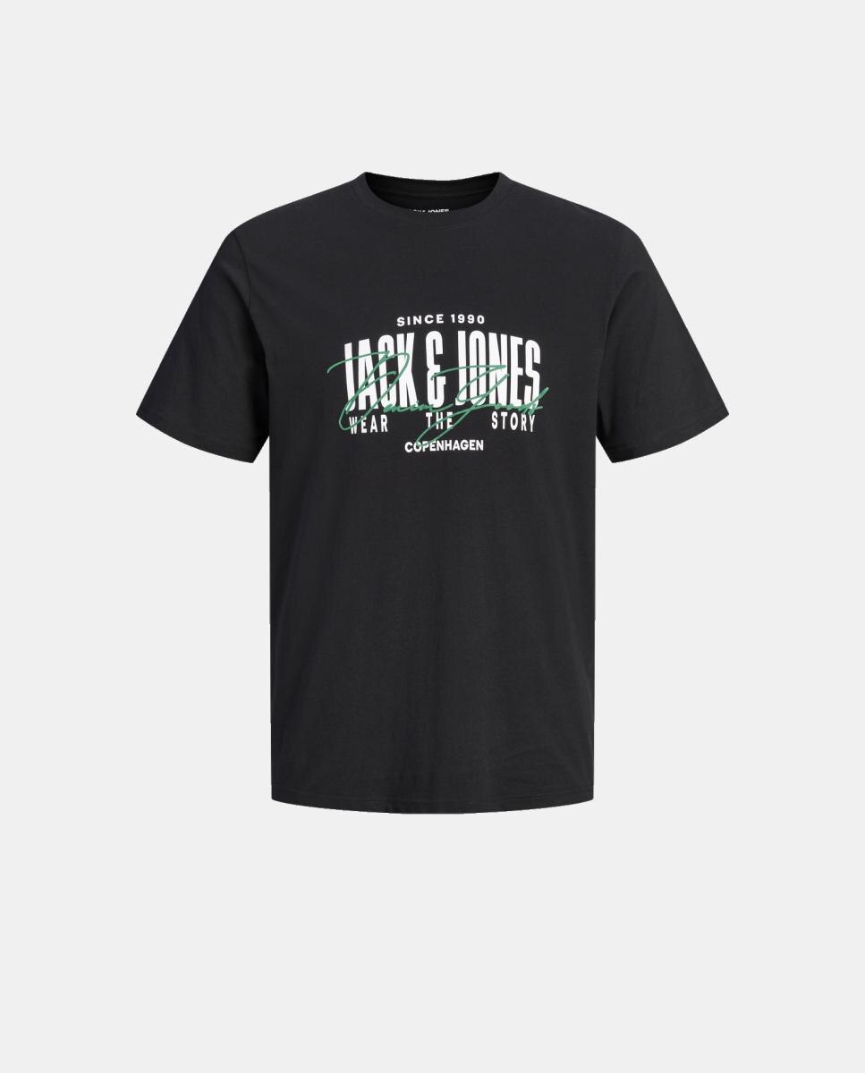 Camiseta de niño manga corta con print frontal - Jack & Jones - Negro Negro-5