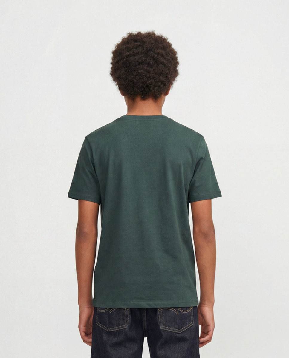Camiseta de niño manga corta con print frontal - Jack & Jones - Verde oscuro Verde oscuro-2
