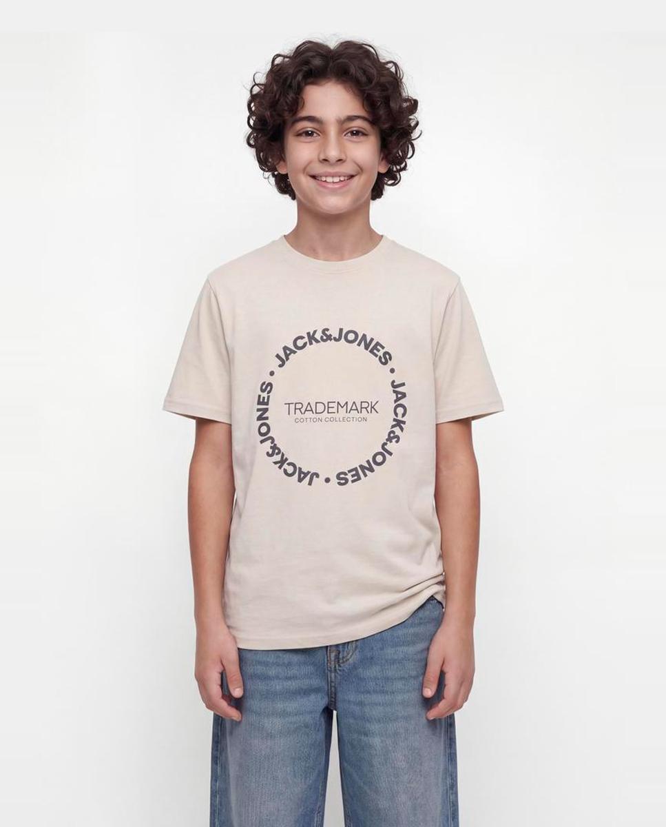 Camiseta de niño manga corta con print frontal - Jack & Jones - Natural Natural-1