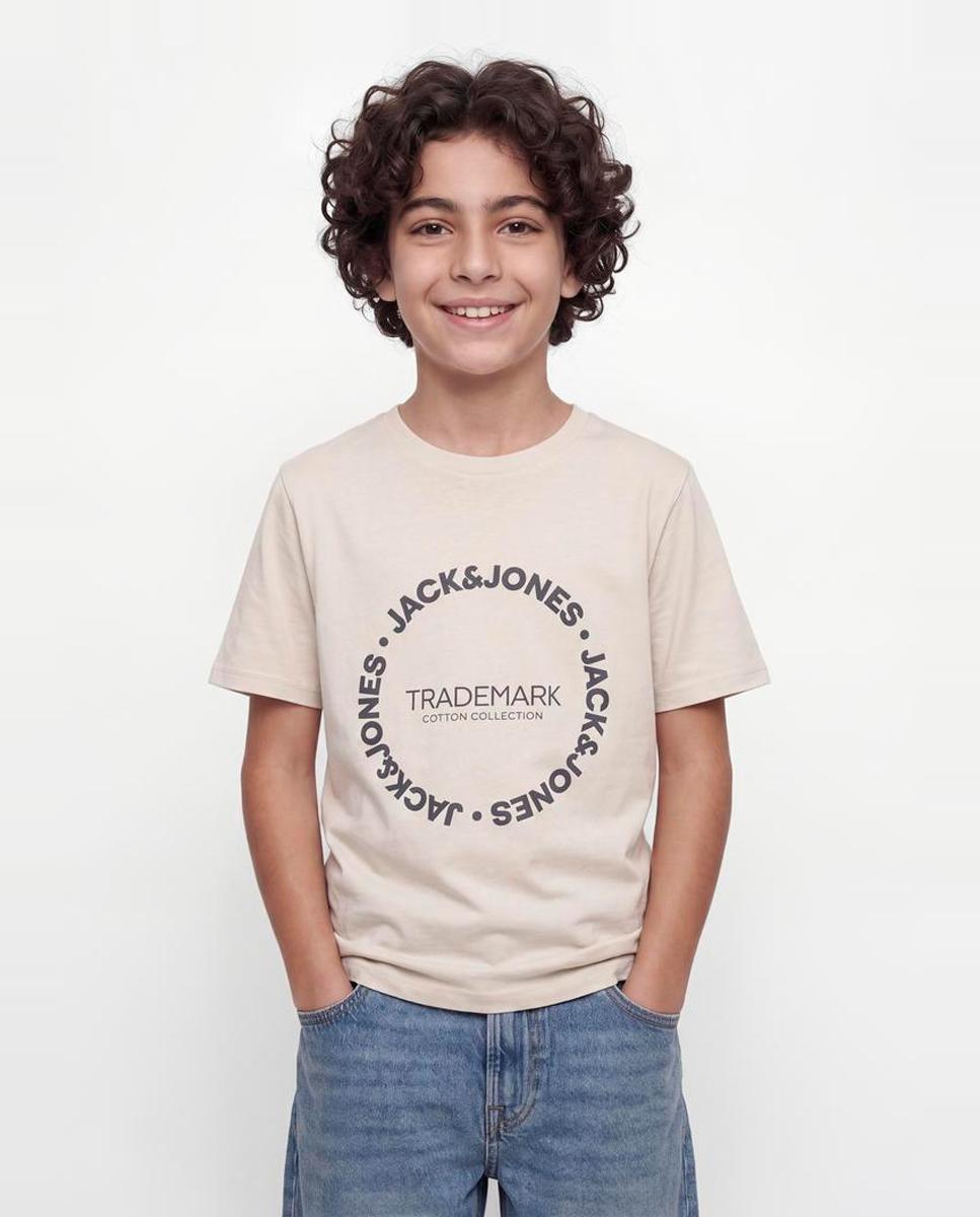 Camiseta de niño manga corta con print frontal - Jack & Jones - Natural Natural-3