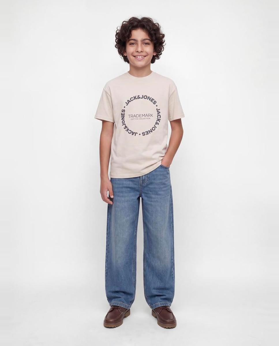 Camiseta de niño manga corta con print frontal - Jack & Jones - Natural Natural-4