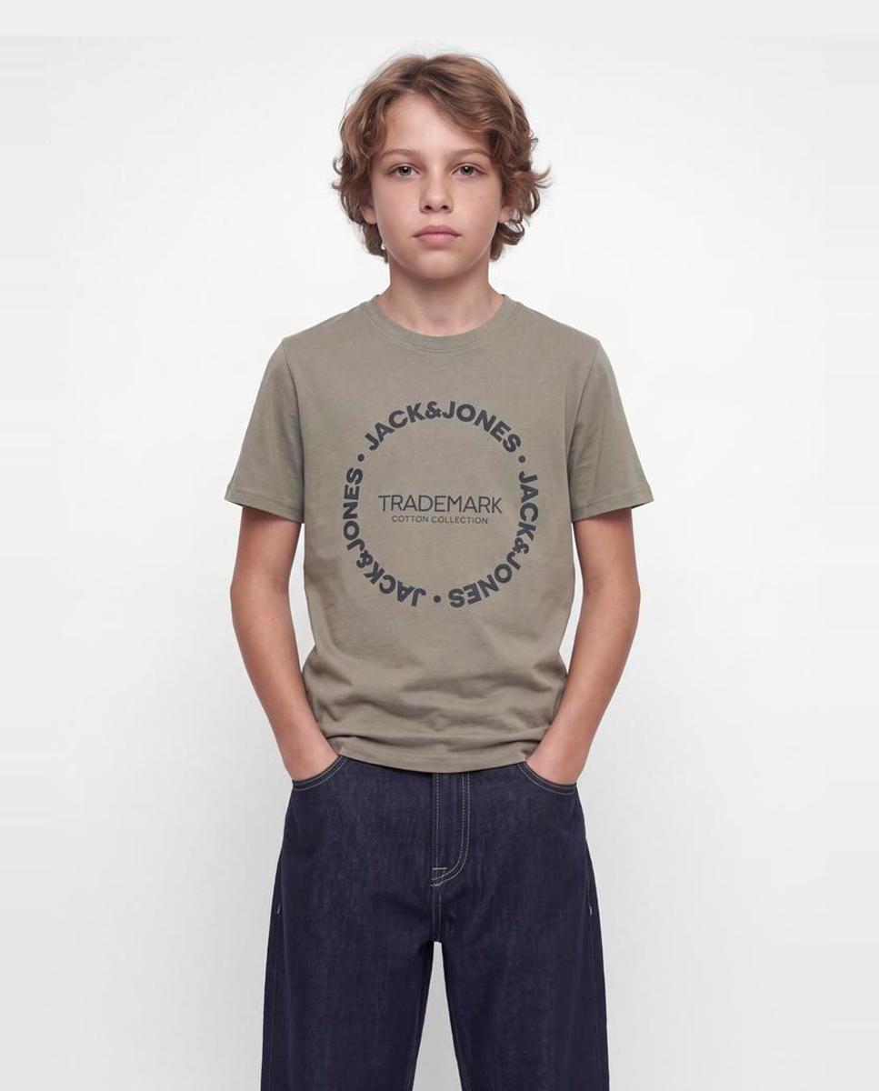 Camiseta de niño manga corta con print frontal - Jack & Jones - Verde claro Verde claro-1