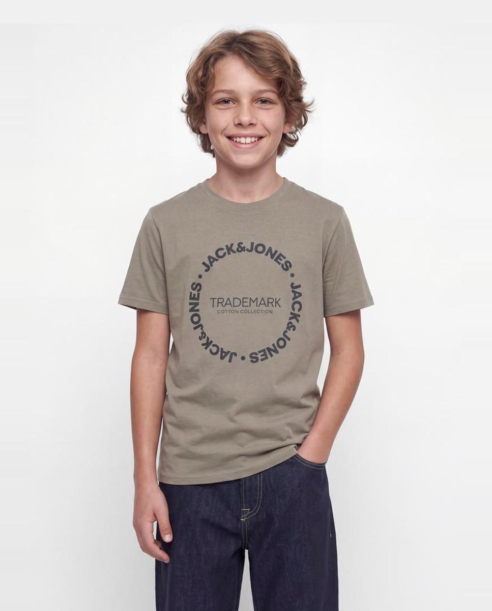 Camiseta de niño manga corta con print frontal - Jack & Jones - Verde claro Verde claro-3