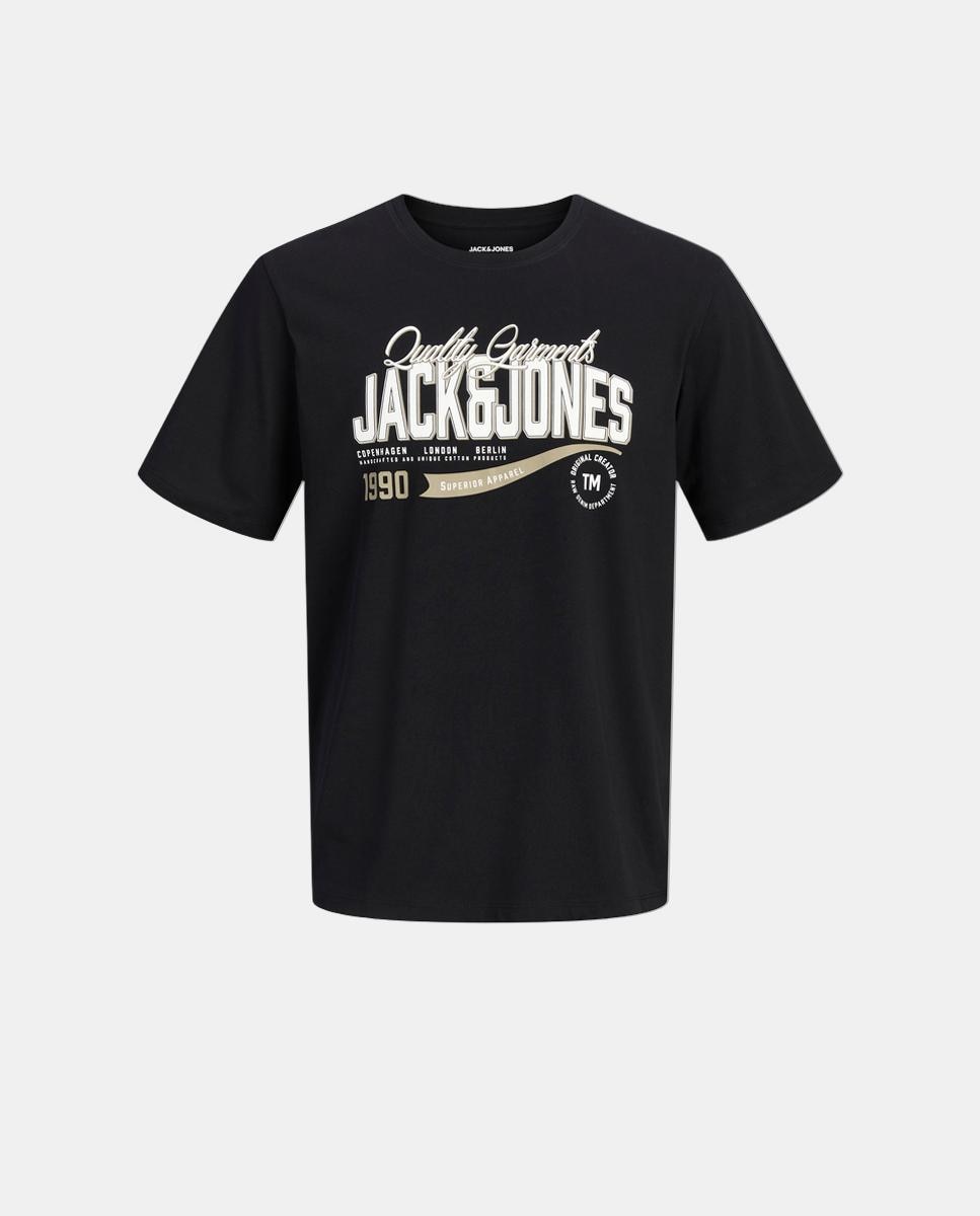 Camiseta manga corta de niño con print frontal - Jack & Jones - Negro Negro-7