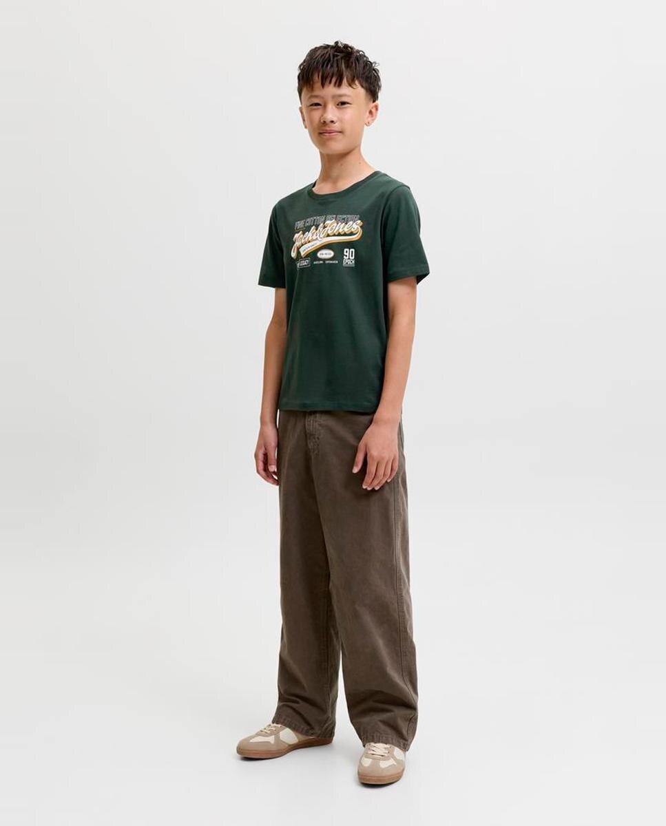 Camiseta manga corta de niño con print frontal - Jack & Jones - Verde oscuro Verde oscuro-2