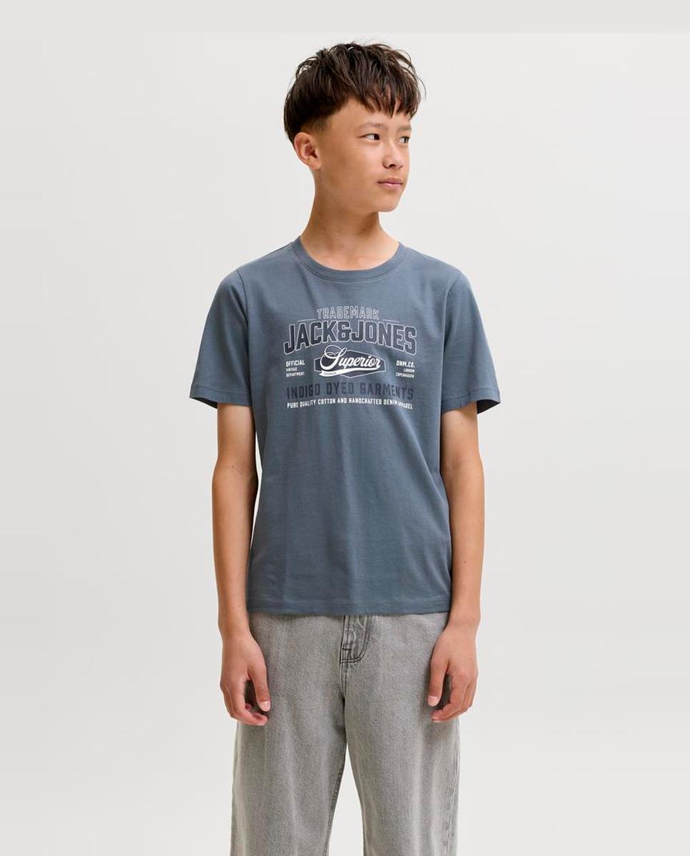 Camiseta manga corta de niño con print frontal - Jack & Jones - Azul Azul-1