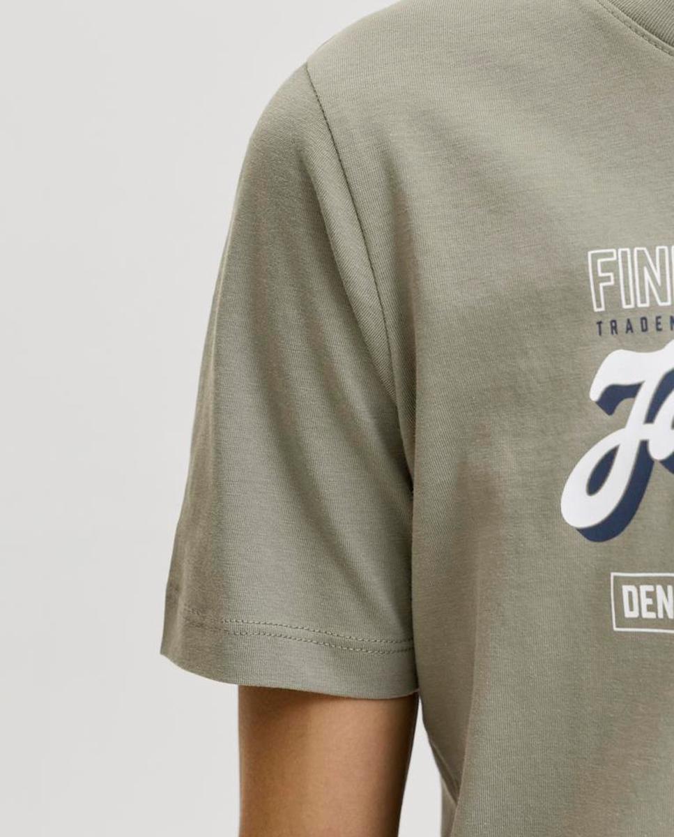 Camiseta manga corta de niño con print frontal - Jack & Jones - Verde claro Verde claro-5