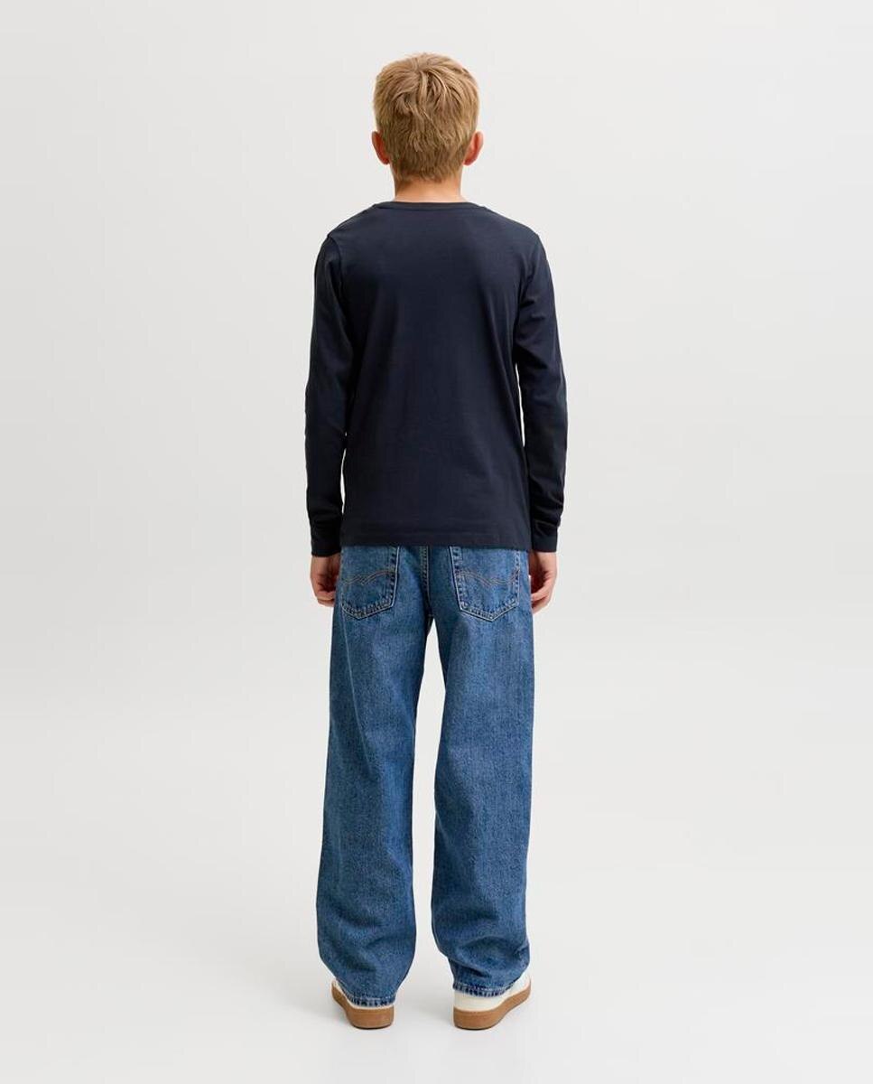 Camiseta manga larga de niño con print frontal - Jack & Jones - Azul marino Azul marino-3