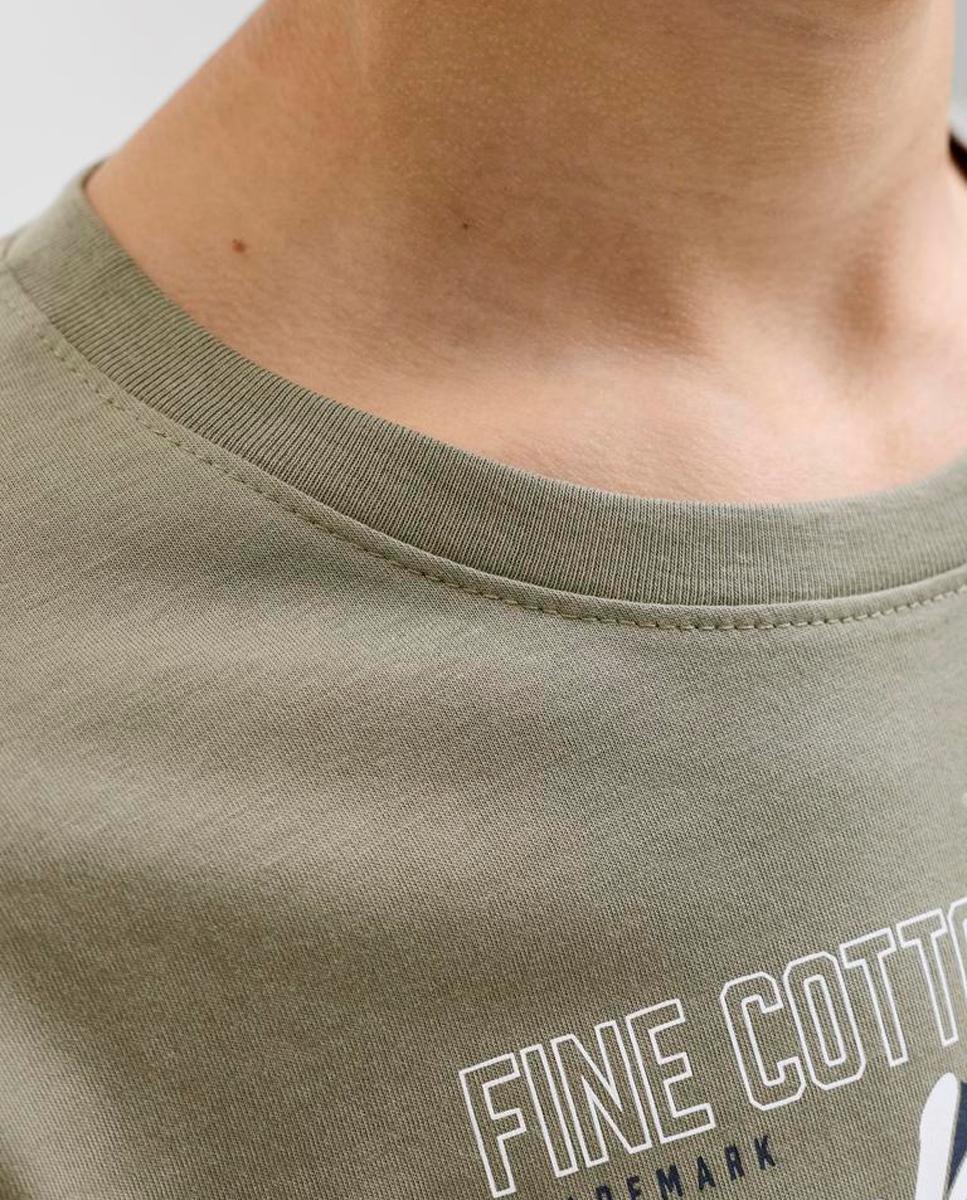Camisola de Manga Comprida com Estampado à Frente Jack & Jones Verde-claro-5